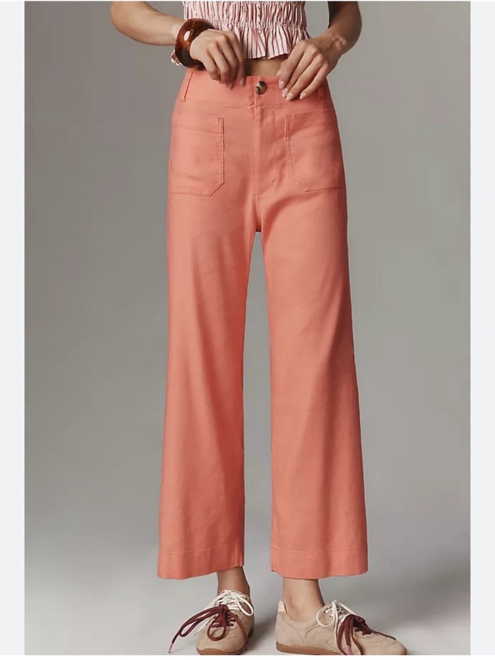 Anthropologie Maeve Women’s Colette Linen Blend Wide Leg Pants